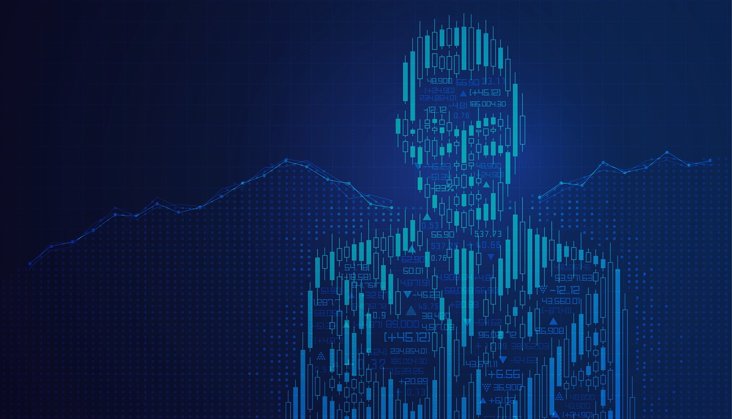 Grafica di sfondo di BTC +590 Octela